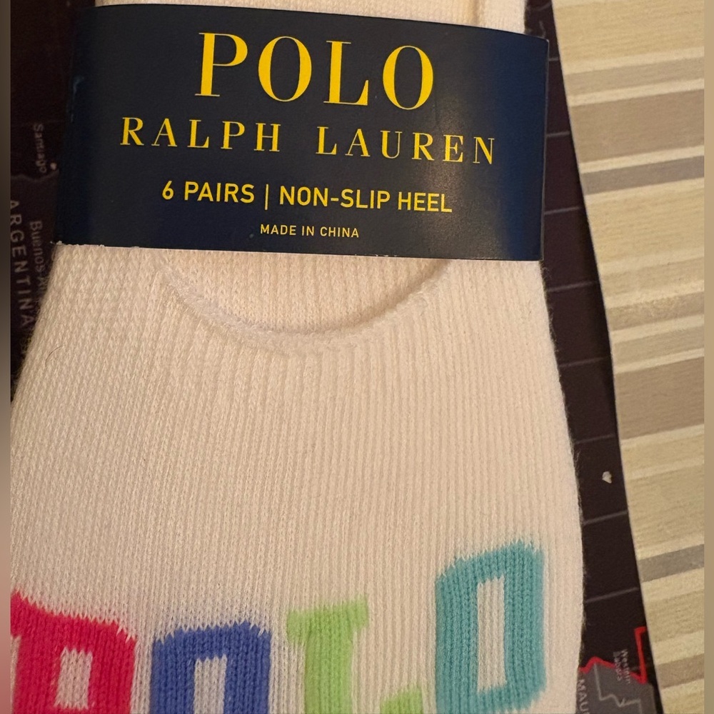 Ralph Lauren White Socks with Colorful Logo